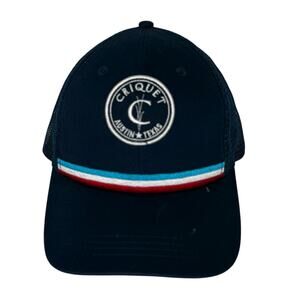 Criquet OS Hat Cap Strap Blue White Logo Casual Adjustable Austin Golf Hipster